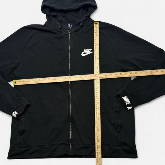 Nike Black Full Zip Hoodie Logo Sleeve Athletic Jacket Men’s XL - Picture 7 of 7